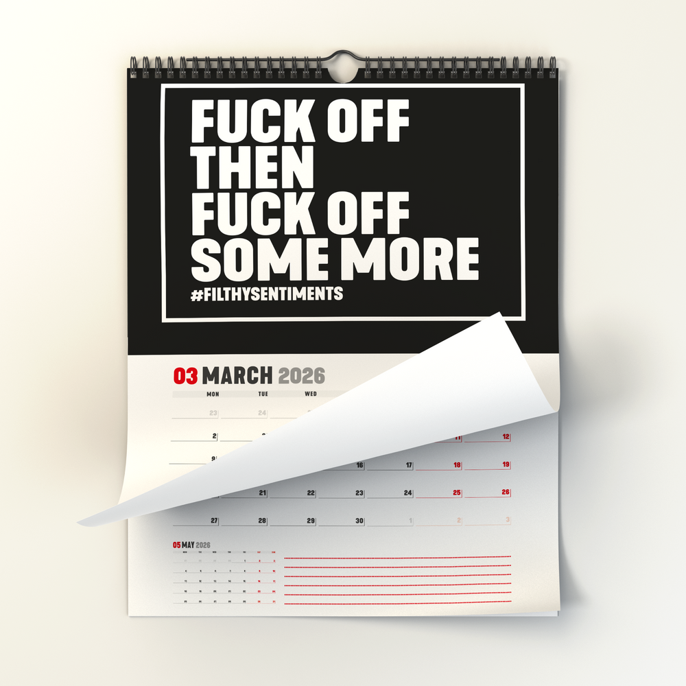 2026 Black Filthy Sentiments Wall Calendar #4 image